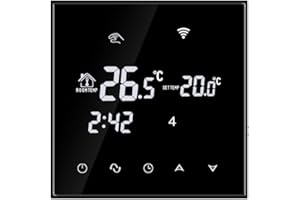 BEOK CONTROLS Beok TGT70WIFI-EP Termostato Digital Programable Para Calefacción Eléctrica Debajo Del Piso, Control De La Temperatura De La Habitación Con Teléfono Inteligente Negro,230.00 V,16A