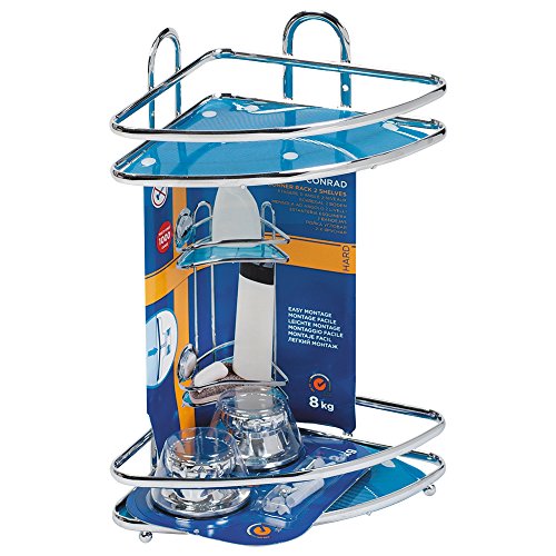 Tatkraft Vacuum Screw HARD Conrad Eckregal 2 Etagen Dusche Badewanne Rostfrei Stahl Verchromt 23X17.5X33.5 cm 2 Saugschrauben - 6