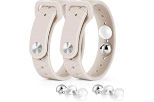 Fefod Pulseras para Alivio de Mareo para Niños y Adultos, 2 PCS Pulseras de Acupresión de Viaje con 6 Cuentas de Acupresión, Viaje Acupresión Pulserapara Náuseas para Barco, Coche y Avión(Blanco)