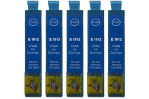 Inkpro Lot de 5 cartouches d'encre compatibles avec Epson T1812 Cyan pour Expression Home XP- 102 202 205 212 215 225 30 302 305 312 313 315 322 325 33 402 405 412 413 415 420 422 425