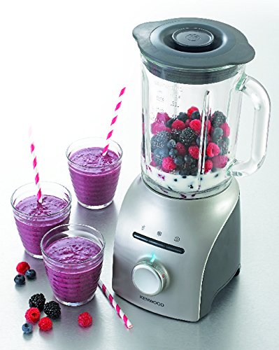 Kenwood Blend-X CLASSIC BLM610 SI Standmixer, 800 W, 1,6 l ThermoResist Glas-Mixaufsatz, Smoothie-/Eiscrushen-/Reinigungs-Funktion, MultiZonen Messer-System, silber - 2