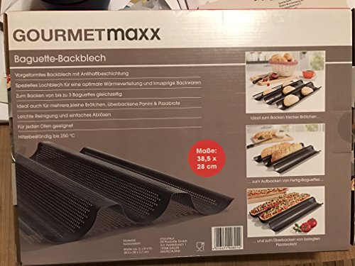 GOURMETmaxx Baguette-Backblech, schwarz