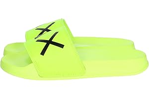 SUN 68 SUN68 CIABATTE UOMO SLIPPER LOGO GIALLO FLUO