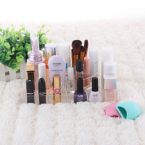 MelodySusie® Acryl Schmuck und kosmetische Speicher-Make-up-Organizer – Transparenz Qualitäts-Acrylmaterial Kosmetische Organizer mit 10 Fächern … - 4
