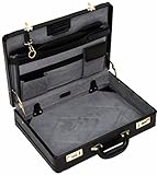 Bajo la tapa de la parte delantera del maletín se encuentran un organizador para tres bolígrafos, una anilla para las llaves, un bolsillo abierto y un bolsillo más grande con velcro para el teléfono móvil u objetos similares.