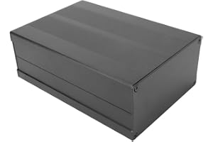 Elektronisk projektlåda i aluminium, 55 x 106 x 150 mm, gör-det-själv-elektroniskt hölje, kretskort, projektkort, svart alumi