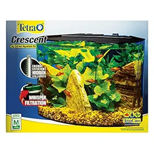 Tetra Crescent aquarium Kit 5 Gallons, Curved-Front Tank With LEDs