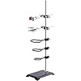 stonylab Lab Stand Set, Laboratory Stand Support Metalware Steel Support Stand with Rod (60 cm L), 4-Prong Burette Clamp, Retort Ring, Flask Clamp and Boss Head Clamp
