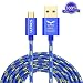 Produktbild ULTRICS Micro USB Kabel 3M, Nylon Geflochten Ladekabel, High-Speed Sync Schnellladekabel Kompatibel Datenkabel mit Samsung Galaxy Edge, Sony Xbox Camera Nexus LG, PS4, Tablet andere Android - Blau