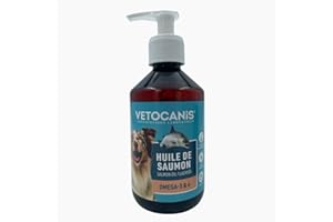 Vetocanis | Huile de Saumon pour Chien et Chat | Aliment Complémentaire Chien et Chat | A Base d'Oméga 3 et 6 | Hygiène et Santé du Chien et du Chat | 250 ML