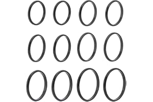 DICOSMETIC 12Pcs 6 Sizes Plain Dome Finger Rings Knuckle Ring Black Wedding Finger Rings Thin Plain Band Rings Stainless Steel Black Ring Jewellery Gift Men and Women, US Size 5/6/7/8/9/10