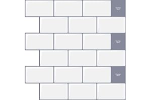 GRIPRO Peel and Stick Backsplash Kitchen, Bathroom 3D Wall Panels (10 Sheets White)