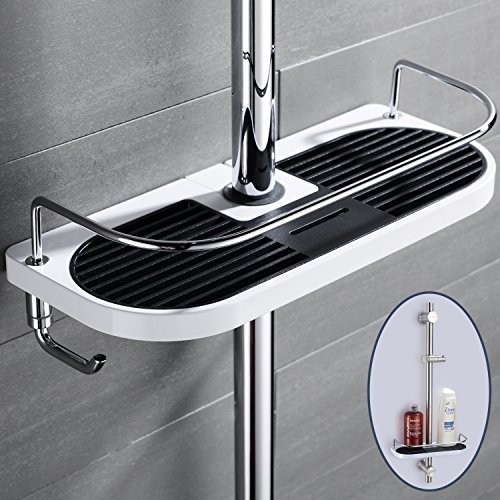 Duschstangen Ablage für Shampoo, Conditioner, Seife, ohne zu Bohren,weiß