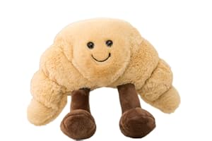 NatureMan 9" Croissant Plush Toy Cute Smile Croissant Bread Pillow Stuffed Animals Funny Soft Food Plushies Toy for Gifts for Kids christmas(Croissant)