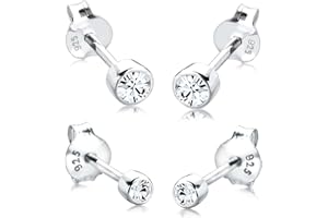 Elli Ohrringe Damen Ohrstecker 2er Set Basic mit Kristall in 925 Sterling Silber