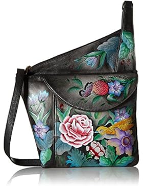 Anuschka handbemalte Ledertasche, Schultertasche für Damen, Geschenk für Frauen, Handgefertigte Tasche mit Fach...