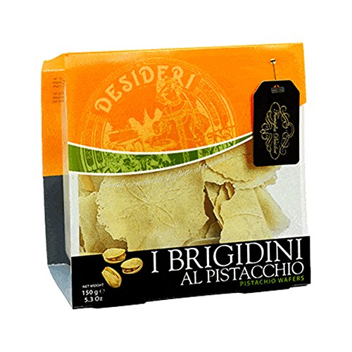 600 GR BRIGIDINI AL PISTACCHIO DI LAMPORECCHIO PISTACHIO WAFER SOTTILI E CROCCANTI SFOGLIETTE