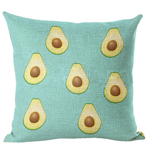 Nunubee Kreative Früchte Serie Baumwolle Leinen Dekor Kissenbezüge Kissenbezug Kissenhülle, Avocado