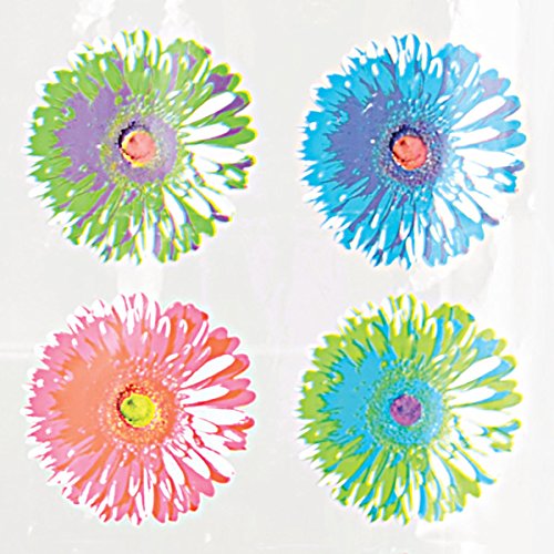 mDesign Daisy Bloom PVC-freier PEVA-Duschvorhang, 180 x 200 cm – Hell - 3