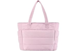 VNDUIFH Puffer Travel Tote,Lightweight Puffy Tote Bag, Puffer Tote Bag With Compartments,Versatile Tote, Quilted Tote Bag