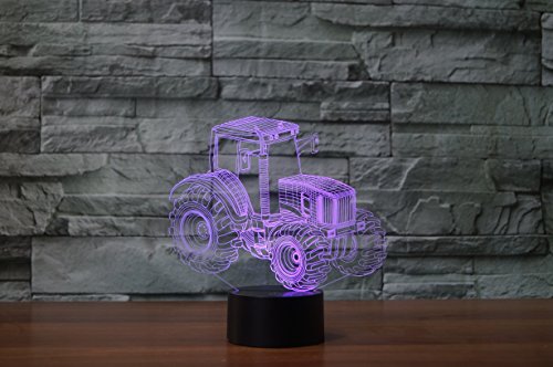 Traktor Hologramm 3d Lampe Nachttischlampe, Nachtlicht fürs Kinderzimmer, LED Lampe fürs Wohnzimmer - 6