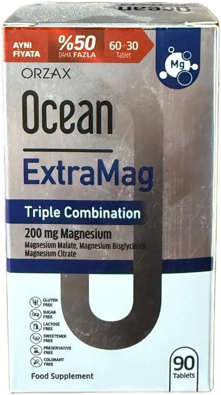 Orzax Ocean Extramag Magnezyum Takviyesi 90 Tablet