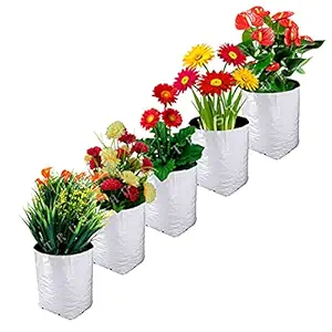 TRUST HUT (Pack of 5 ) UV Treated 600 GSM Poly Grow Bags for Home Terrace Vegetable Gardening Small Size 16 X 16 X 30 cm for Growing Vegetables Chilli Okra Onion