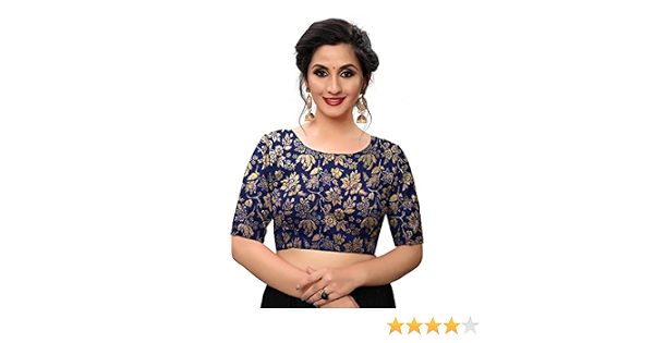 Banarasi Brocade Boat Neck Elbow Length 