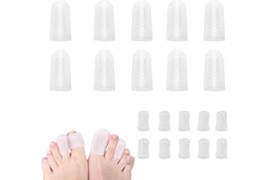 DYMHQ 20Pcs Protège Orteils Respirant Multi-Taille, Protecteur d'Orteil en Silicone Souple, Capuchon de Orteils en Gel avec Trous, Manchon Anti Friction à Orteils pour Soulager les Douleurs de Pieds