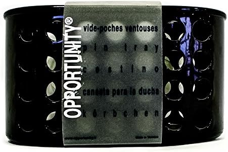 cestita Plastic with Suction Cups, Use for Showers or Bathrooms Measures: Width 15.5 cm, height 9 cm, Deep 8 Black