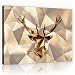 Produktbild Welt-der-TräumeWANDBILD CANVASBILD Wandbild Leinwandbild Kunstdruck Canvas | Hirsch | O1 (100cm. x 75cm.) | Canvas Picture Print PP11403O1-MS | Tier Abstraktion Kunst Geometrie Hirsch