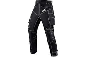 HWK Dual Sport Motorcycle Pants for Men with Water Resistant Cordura Textile Fabric & Impact Protection Armor