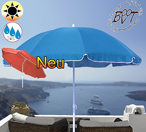 PREMIUM-Sonnenschirm / XXL Gartenschirm, Marktschirm, 180 cm / Q 1,80 m EDEL mit Volant 8-eckig, Sonnendach Schirm, 8tlg. Strandschirm, blau marine mit weiss, Strandschirm rund,Sonnendach /Sonnenschutz Dach, XXL-Klappschirm, Gartenschirm extrem wetterfest, klappbar, tragbar, seewasserfest, hochwertig robust stabil, Sonnenschutz, stabiler Schirm Klappschirm, Strandschirme, Sonnenschirme, Sonnenschirm-Tische