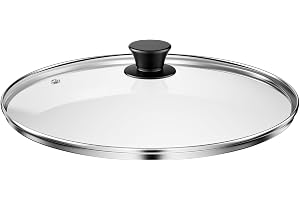 Brysalis 32 cm grytlock, kastrulllock med plastknopp, lock med rostfri ring, universallock, reservlock för stekpannor, transp