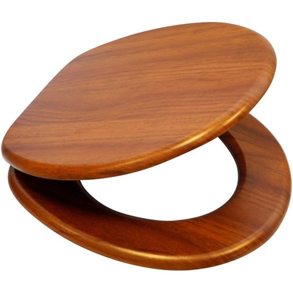 thumbnail image 2 of Angel Shield Wood Veneer Natural Toilet Seat With Quiet Close Easy Clean Quick Release Hingesround Wood 2 of 14
