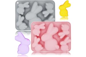KATISHYRO Ostern Silikonform, 2 Stück Ostern Kaninchen Silikonformen Gießformen, 3D Hasenform für Ostern, Osterhase Silikonform für Schokolade, Mousse, Gelee, Pudding, Wachsschmelze, Seife, Ostergeschenke