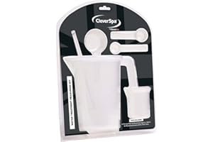 CleverSpa Universal Spa Chemical 6-piece Measuring Set for Hot Tub and Swimming Pool Chemicals with Measuring Jug, Cup, Measuring Scoops, and Mixing Rod