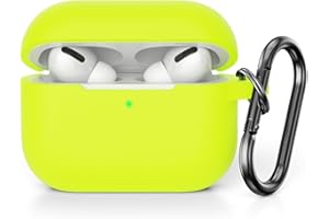KOKOKA Custodia in Silicone Compatibile con AirPods Pro 2, Case Cover Protettiva in Premium Silicone per Airpods Pro 2 (2022 Released) Custodia con Moschettone, LED Frontale Visibile, Brilliant Yellow