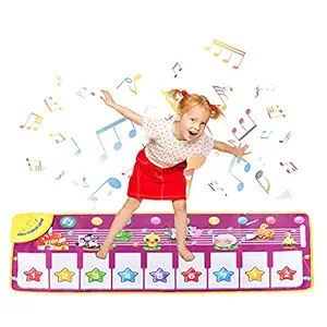 PATPAT Kids Piano Mat, Musical Mat Piano Keyboard Play Mat Floor Music Mat for Toddlers, Early Educational Music Toys Gift for Boys Girls (Purple)