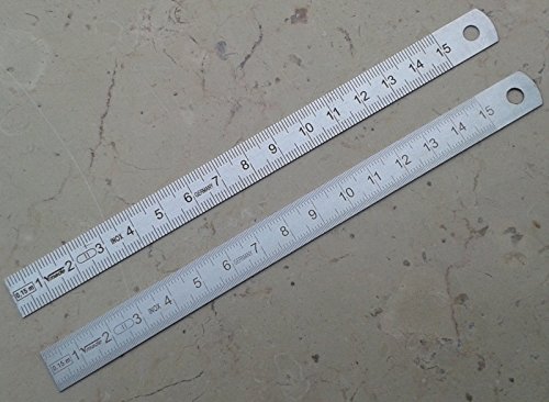 Edelstahl Lineal 150 x 13 x 0,5 mm Teilung auf beiden Seiten