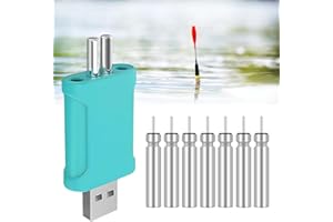 7 pièces CR 425 LED batterie de pêche au lancer, Afenau 3.7 V Rechargeable batterie de pêche au lancer, USB Rechargeable CR425 batterie de pêche au lancer avec chargeur, Accessoires de pêche