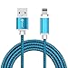 Price comparison product image ALTech Braided Magnetic Cable Micro USB 2.0 for iPhone 5/5S/6/6S/7/8/X,ipad/ipad Pro/ipad min4(3M,Blue)