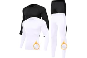 Towintec Bielizna termiczna męska, podszewka z polaru zestaw warstwy bazowej termiczne góra i dół ciepłe legginsy kombinezon kompresyjny zimowe spodnie termiczne koszule jazda na nartach kalesony dla