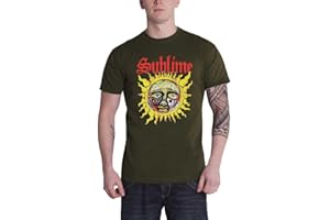 ROCK OFF OFFICIALLY LICENSED PRODUCTS Sublime T Shirt Yellow Sun Band Logo Official Unisex Green