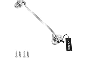 8 inch Stainless Steel 304 Heavy Duty Cabin Hook and Eye Lock for Shed, Gate or Garage Door - CASKIE