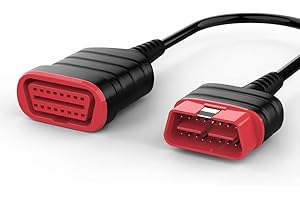 ‎THINKCAR thinkcar OBD-II OBD-II-Verlängerungskabel Ultra Low Profile – Flaches 16-poliges Durchgangskabel für OBD-II-Scanner Bluetooth WiFi USB OBD-II-Codeleser ECU – 0,6 m / 23,6 '' / 2 Fuß Rot