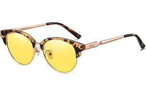 DUCO Occhiali da guida rotondi visione notturna polarizzati per uomini e donne HD giallo occhiali da sole 1221Y