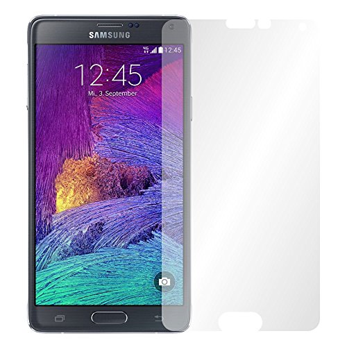 4 x Slabo Displayschutzfolie Samsung Galaxy Note 4 Displayschutz Schutzfolie Folie (verkleinerte Folien, aufgrund der Wölbung des Displays) "Crystal Clear" unsichtbar MADE IN GERMANY
