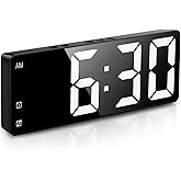Aynalı Alarm Saat Takvimli Termometre Led Dijital Modern Masa Saati