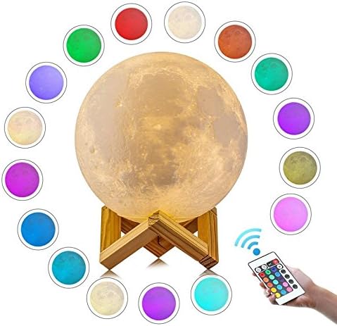 Afinibot 5.9" 16-colors Remote Control Moon Lamp Large Moon Light Night Light for Kids Gift USB Charging Lunar Lamp 5.9 inch